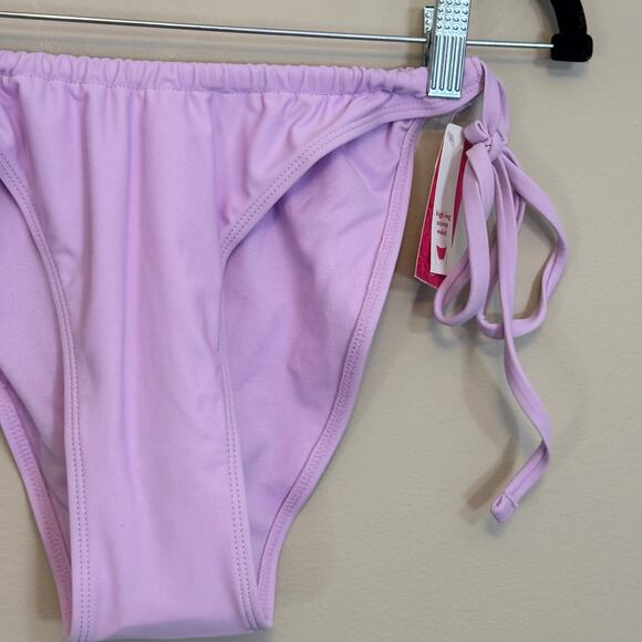 Xhilaration Junior Shirred Side-Tie High Leg Scoop Bikini Bottom XL Purple NWT - Picture 3 of 6
